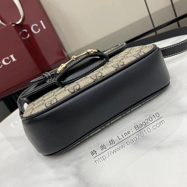 Gucci專櫃古馳最新款Horsebit 1955系列迷你肩背包單肩斜挎女包 jh2762型號：815205